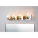Bocage 4 Light 31 inch PC Bath Light Wall Light in Polished Chrome with Gold